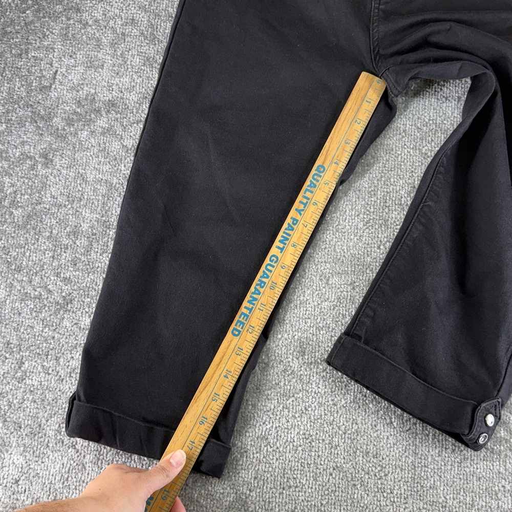 TrueSlim Jeans Black Skinny Womens 8 Mid Rise Capri Cuffed Straight Leg Crop - Picture 6 of 10